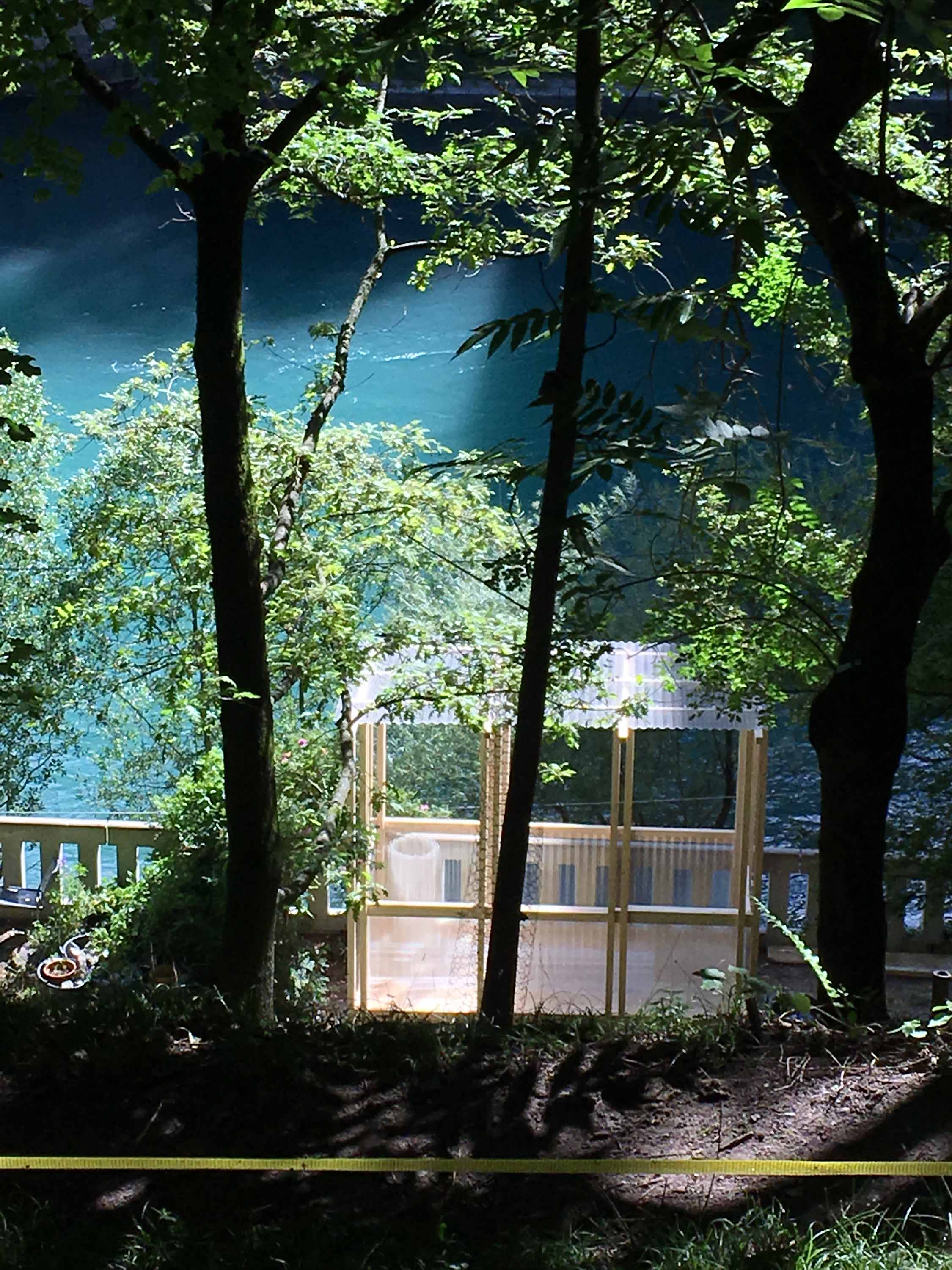 Bar and cinema in botanical garden