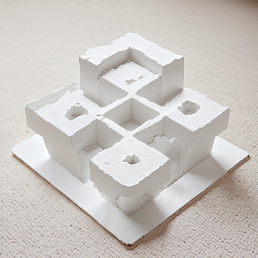 House for a couple with curly hair — surface, shape, space